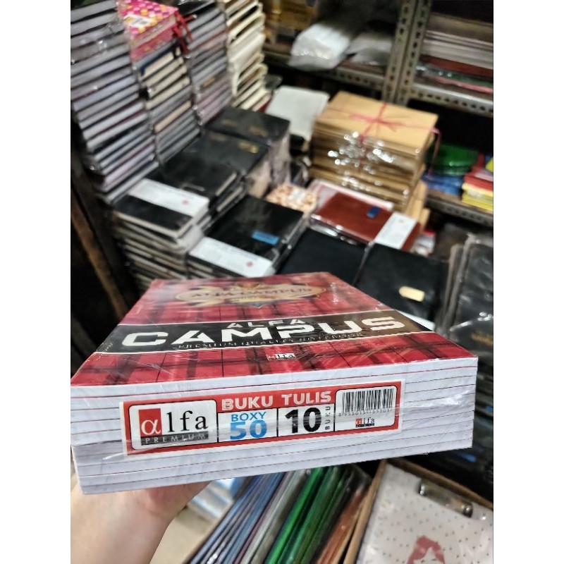 

Buku Campus 50 Lembar ALFA CAMPUS Ukuran Boxy Campus Isi 10 Buku Stationery Paper