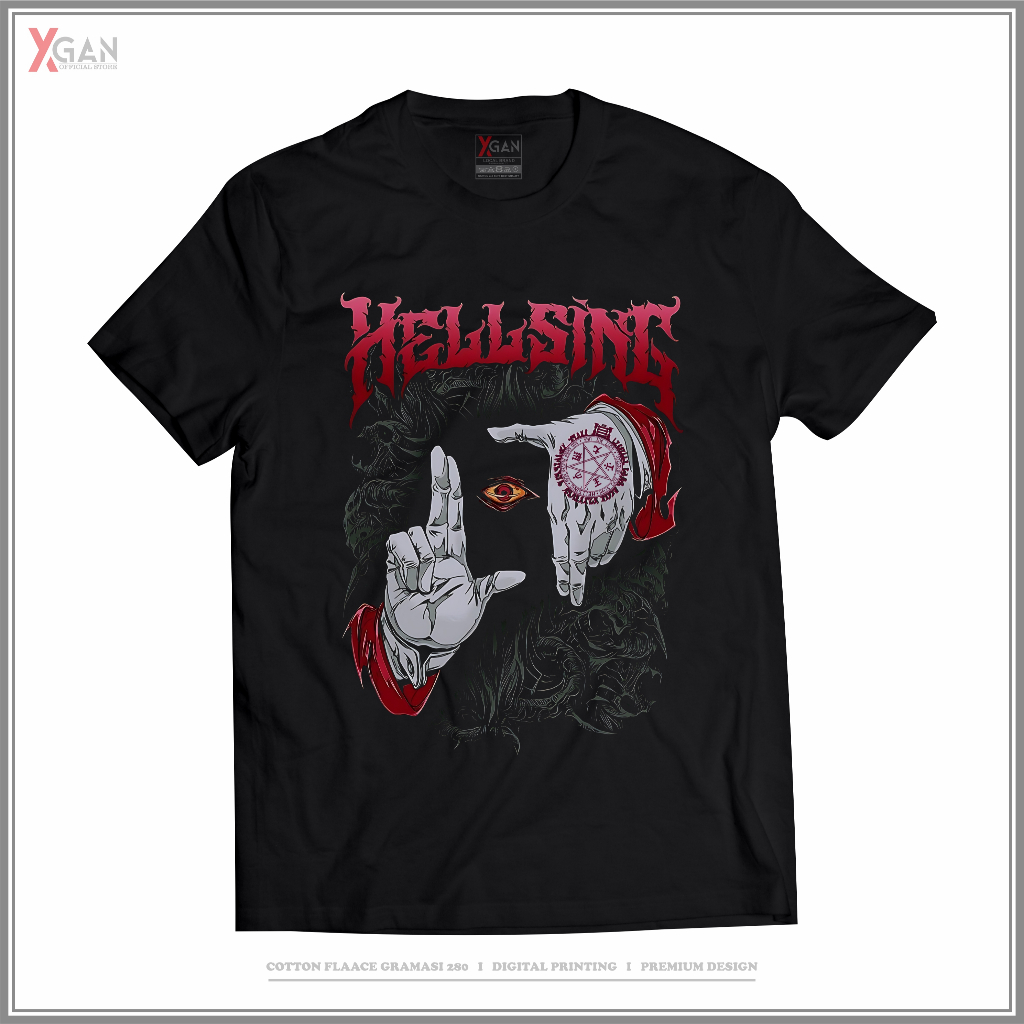 XGAN Baju VAN HELLSING VH01X Kaos Anime katun 24s Jepang T-Shirt Anime Manga Premium