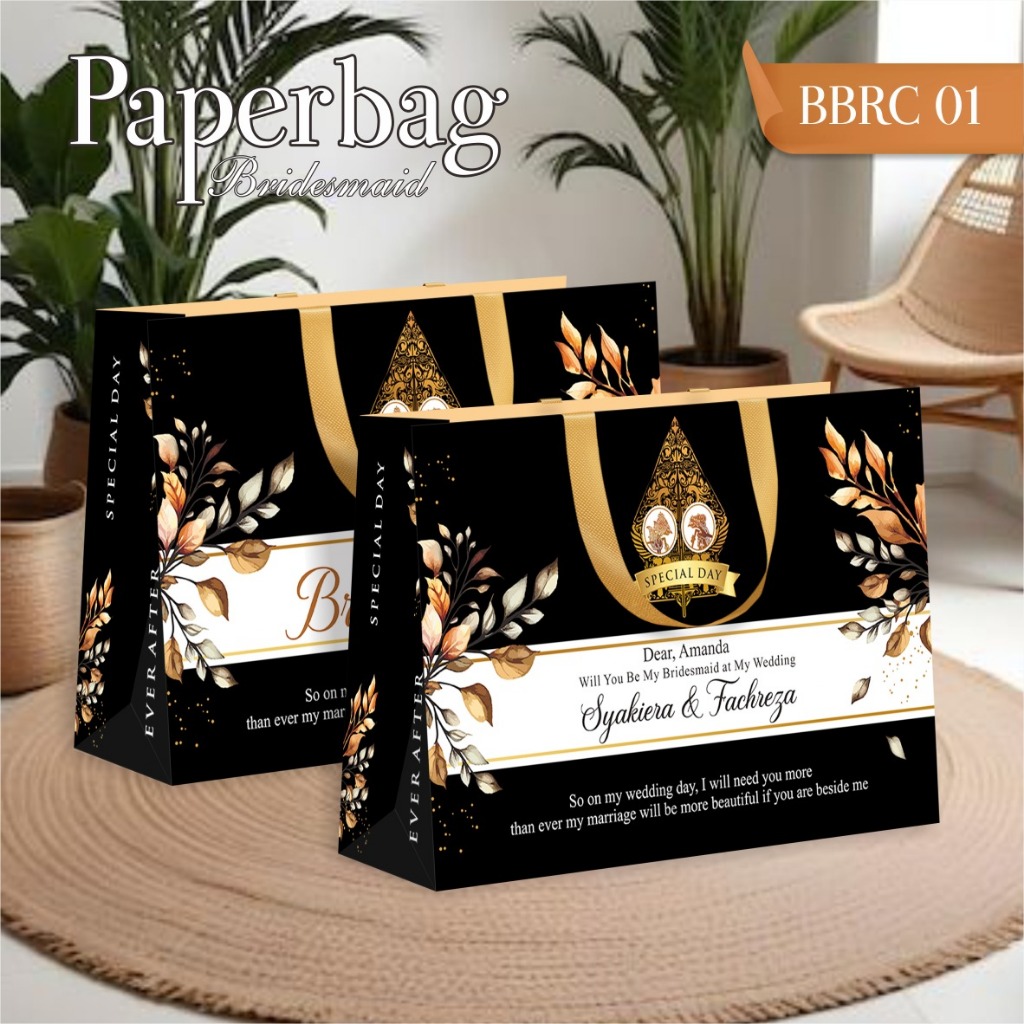 

TAS BRIDESMAID SIMPLE ELEGANT - PAPER BAG FULL COLOUR BBR 01 READY STOK