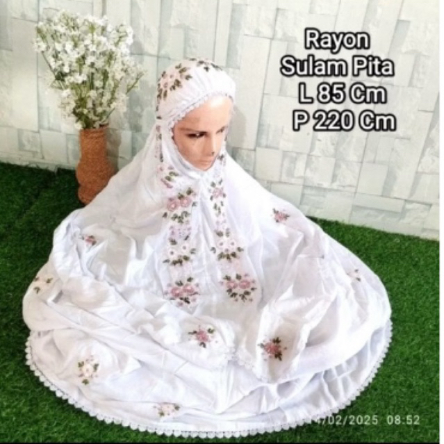 Mukena Terusan Rayon Sulam Pita