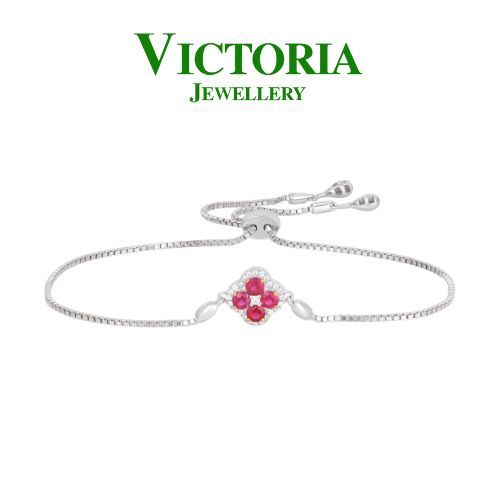 Gelang Berlian Serut Batu Ruby Burma VBE1230758 Victoria Jewellery