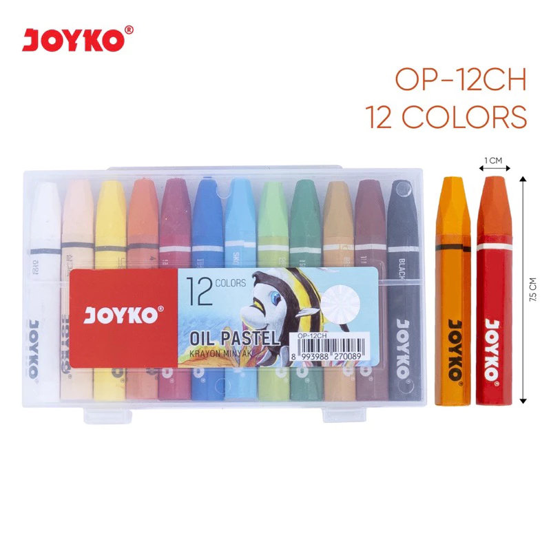 

Krayon Minyak Oil Pastel Joyko OP-12CH Besar Kotak / Crayon 12 Warna