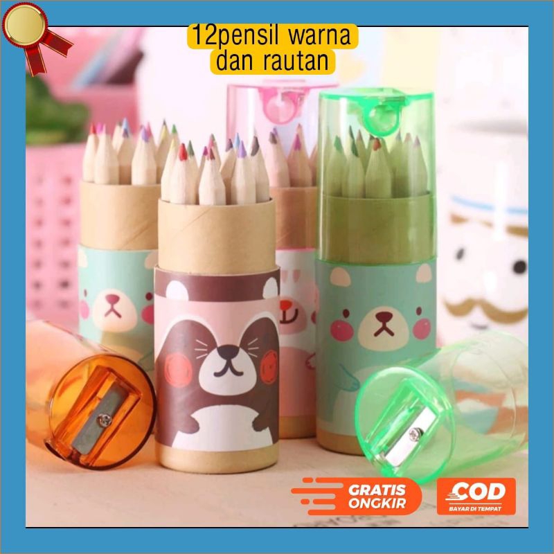 

pensil warna dan rautan