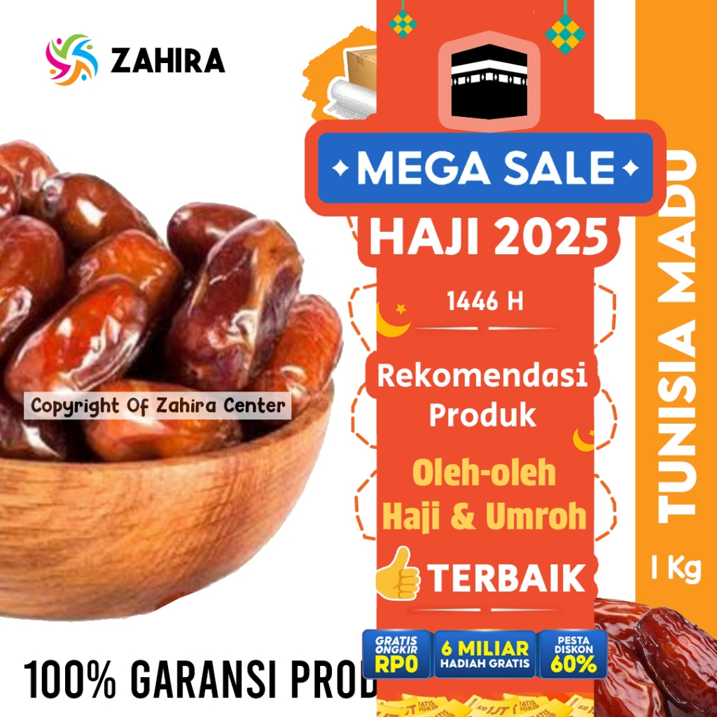 

Kurma Tunisia Madu Premium 1Kg BPOM Asli Tunisia Penuh Nutrisi Barari King Algerian Palmfrutt Promil