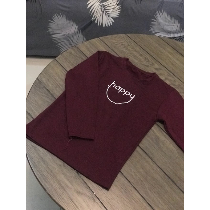 [PRELOVED] Happy Maroon - Kaos