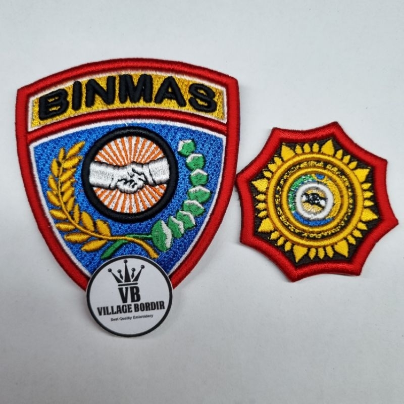 ATRIBUT LOGO BINMAS POLRI BORDIR TIMBUL