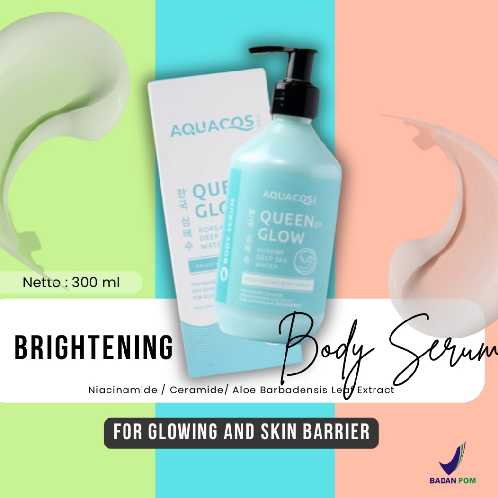 Aquacos Brightening Body Lotion Serum Queen of Glow dengan Niacinamide Handbody Melembabkan Mencerah