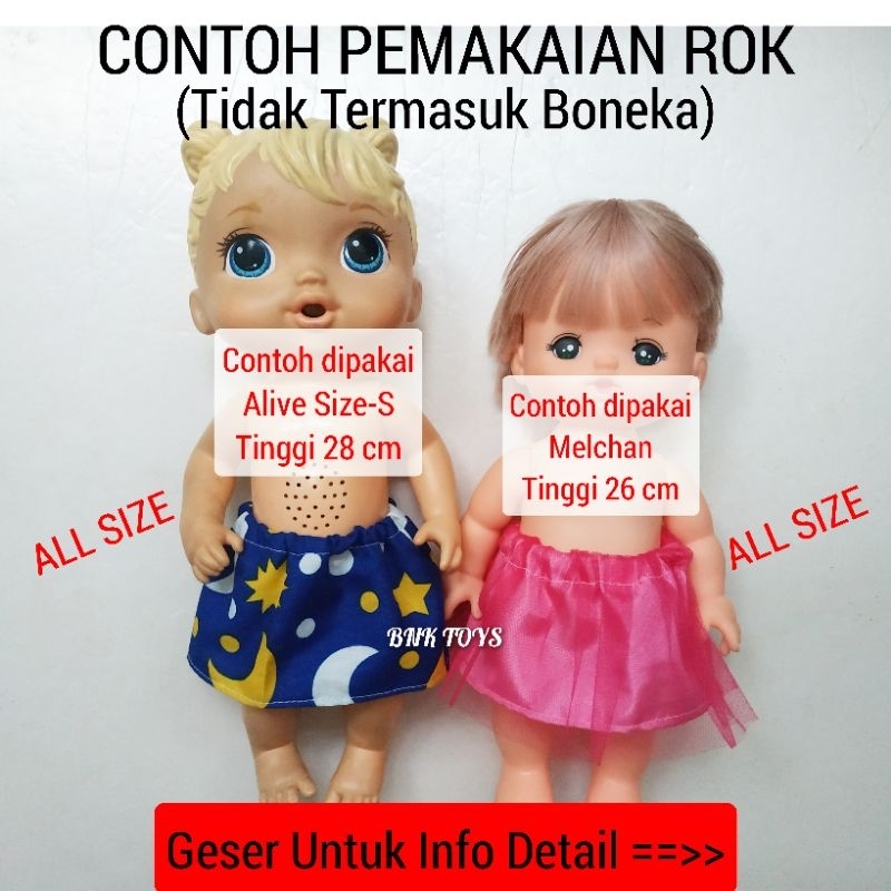 Rok Boneka Alive Size-S Boneka Melchan Rok Pendek Boneka Baby Alive Doll
