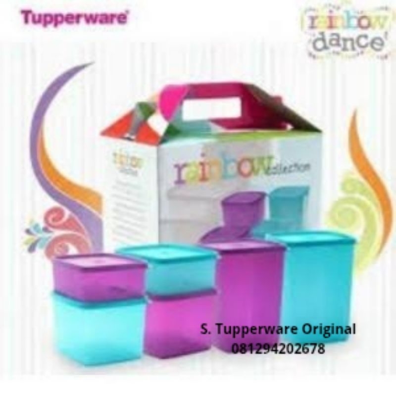 Rainbow Collection set (6) Tupperware l Kotak makan l Toples l Ompreng l Tempat makanan
