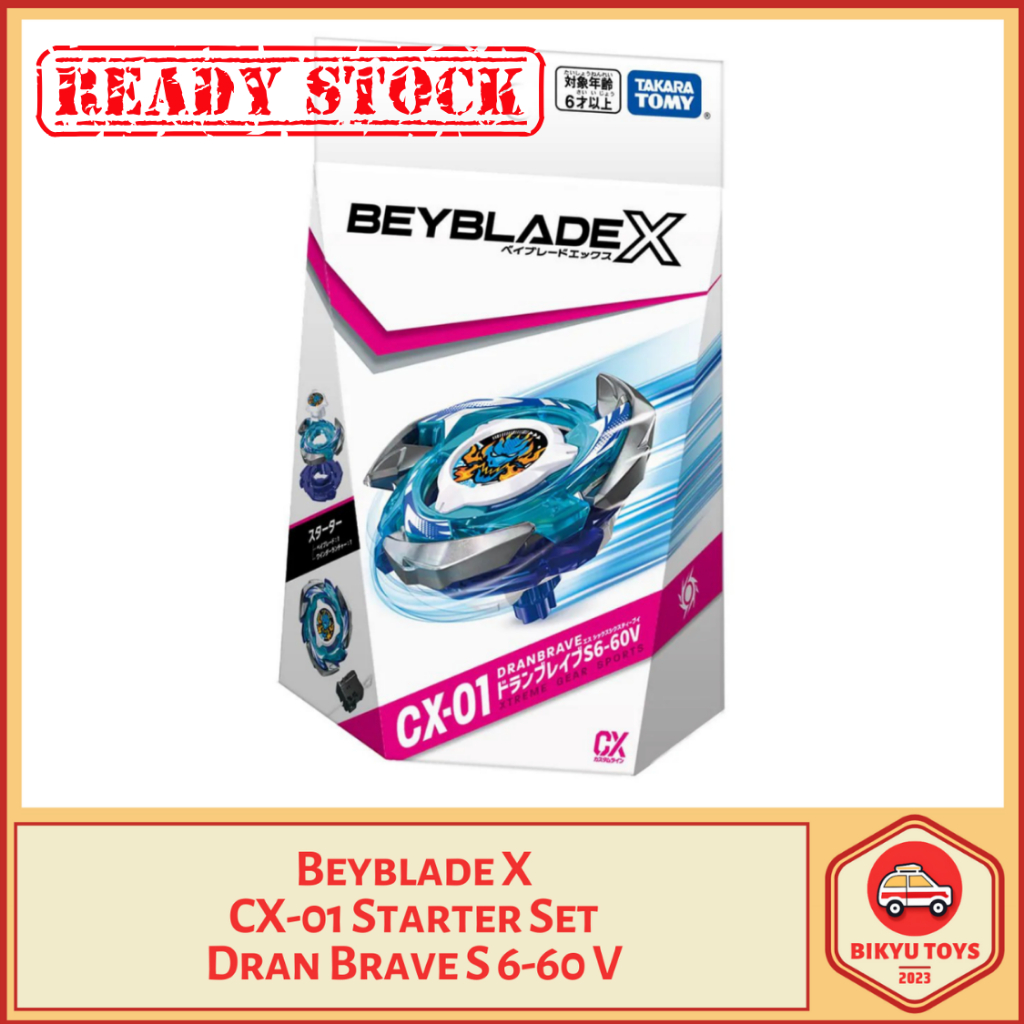 Beyblade X CX-01 Dran Brave DranBrave Slash Ratchet 6-60 Bit V Vortex Starter Set with Launcher Taka