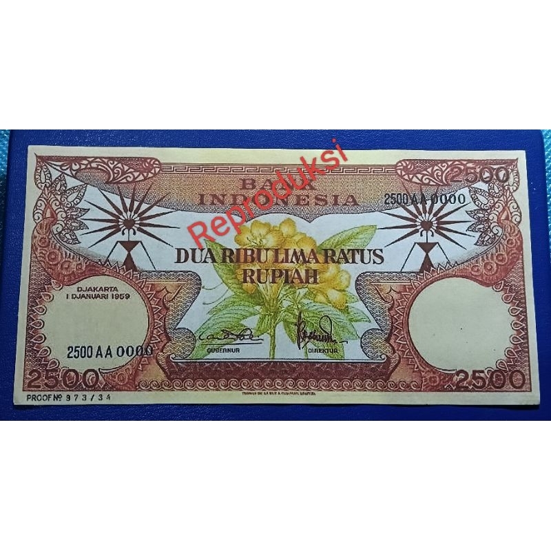 Uang Repro Seri Bungga THN 1959