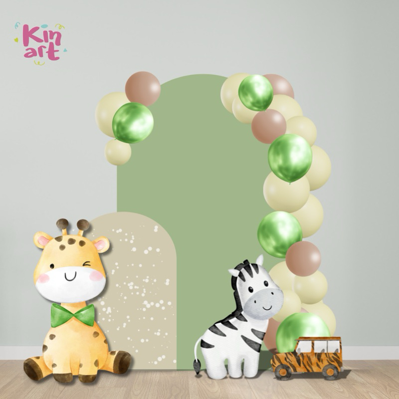 Backdrop Safari Ulang Tahun Anak Laki-Laki |  File Digital