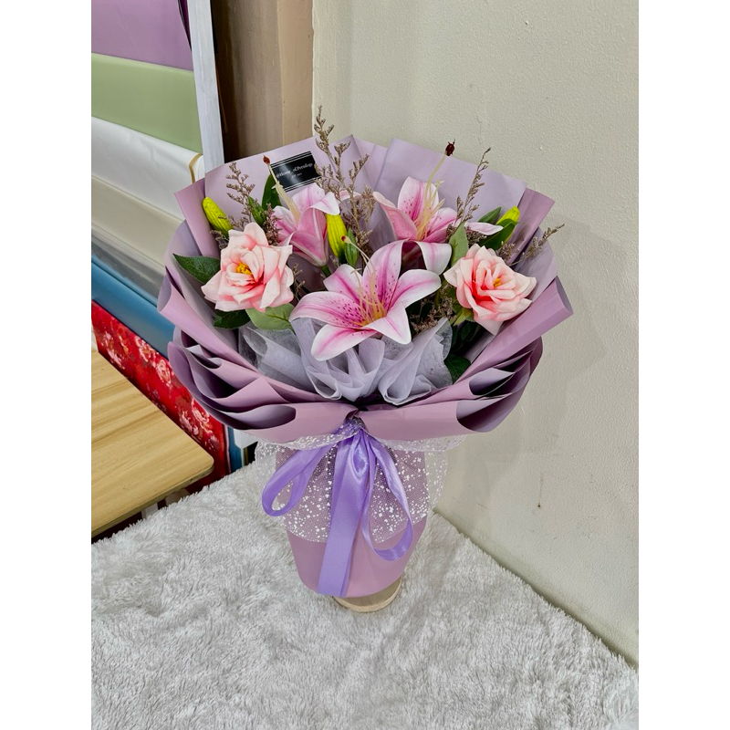 Buket Bunga Lily Imitasi | Buket Bunga Artificial