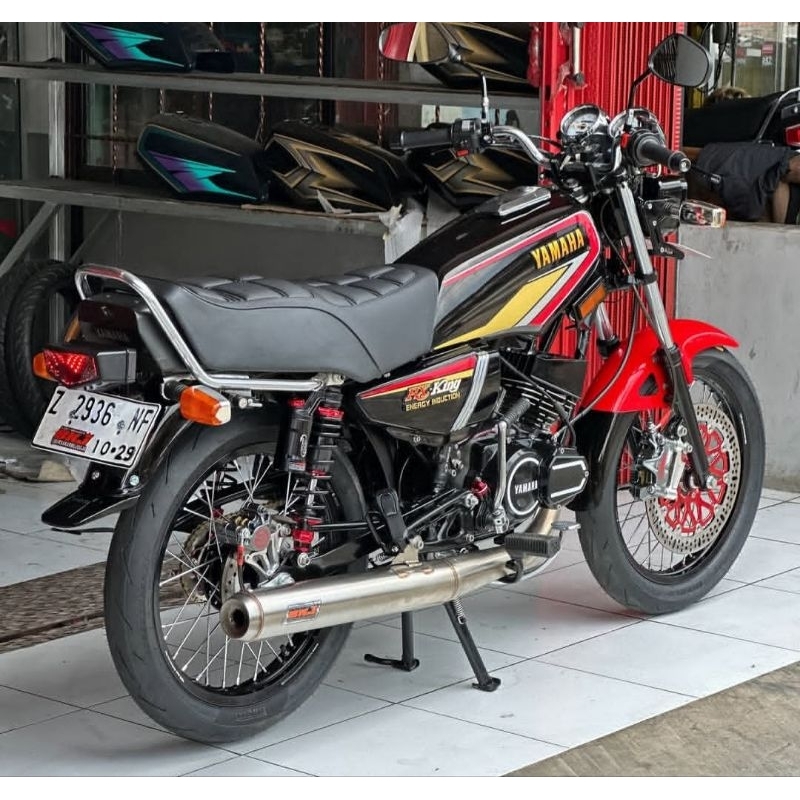 STIKER STRIPING YAMAHA RX KING KOBRA 1992 LIST MERAH GOLD
