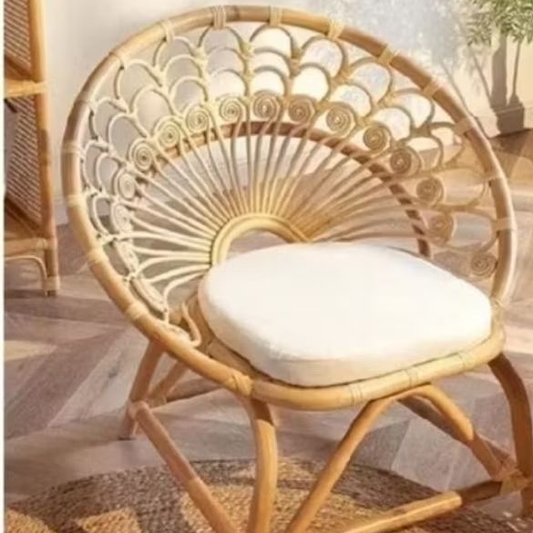 KURSI BUNGA ROTAN ALAMI AGAM ZAKY FURNITURE TYPE 2 / DESAIN MINIMALIS ESTETIK EKSPOR