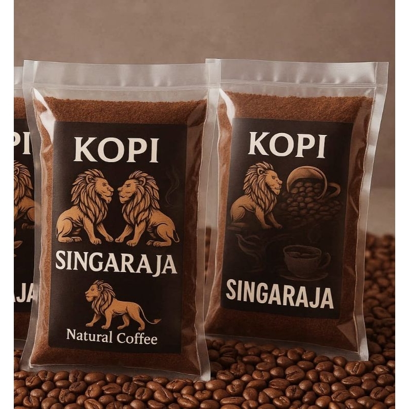 

DAPAT 2 PCS KOPI BUBUK SINGARAJA KOPI HITAM NATURAL COFFEE KEMASAN 200 gr KOPI HITAM ROBUSTA