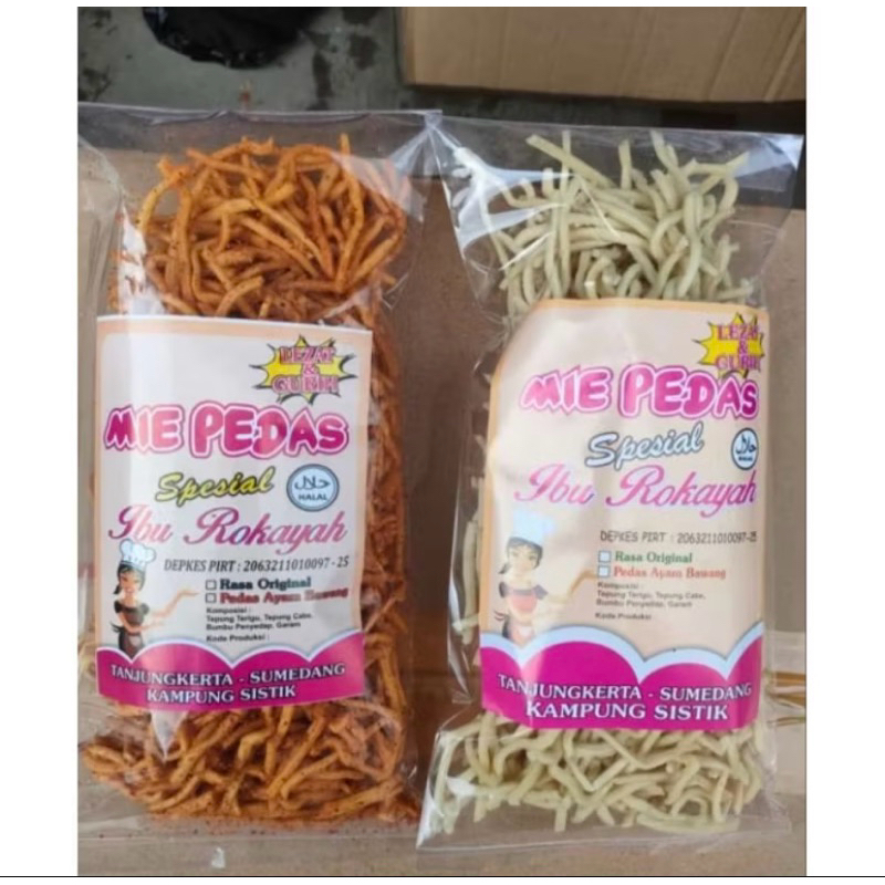 

Mie Rokayah gurih Ori/pedas Kemasan 250 gr
