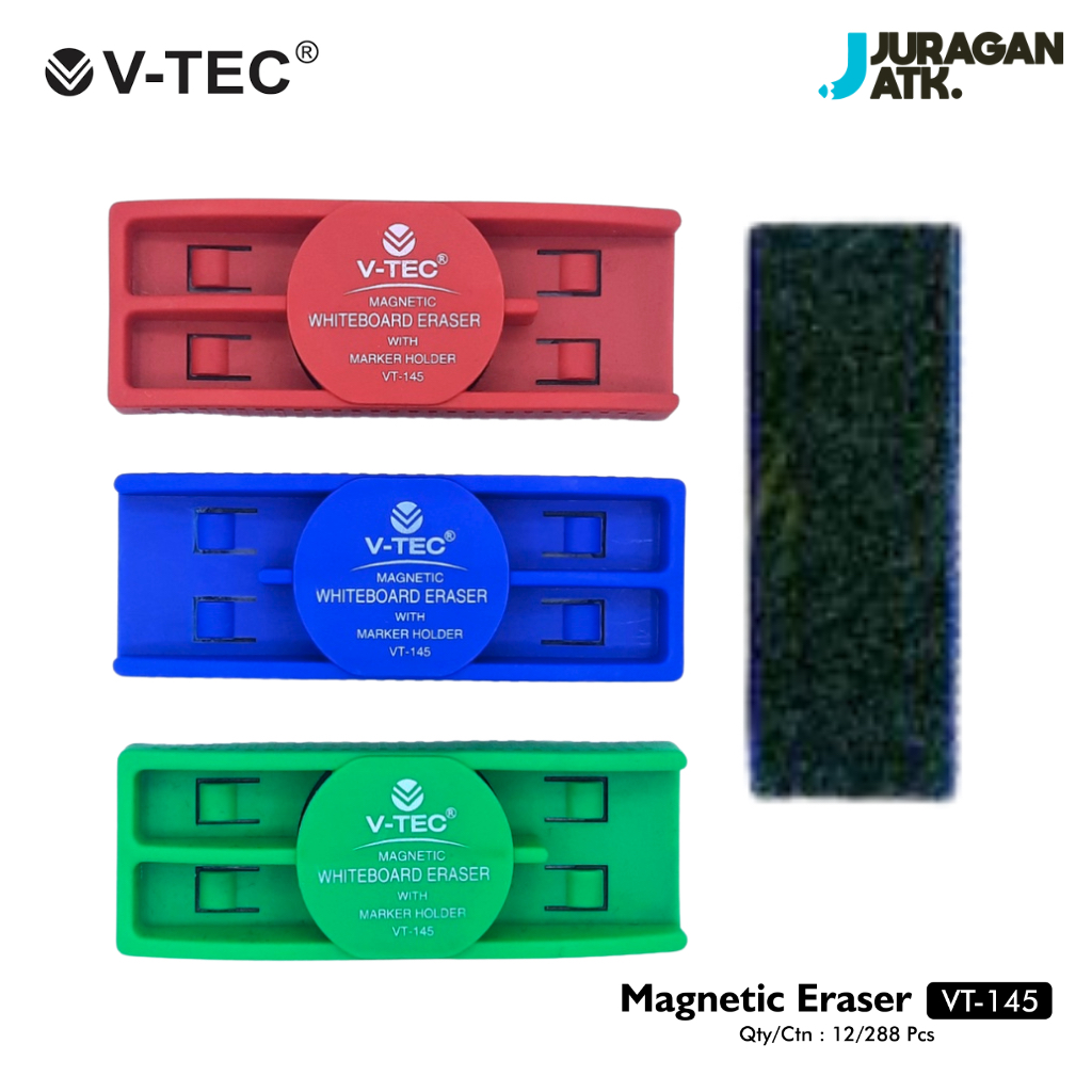 

Whiteboard Eraser With Marker Holder V-Tec VT-145 Penghapus Papan V-Tec
