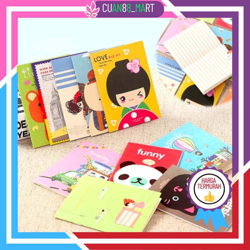 

【COD】【TERMURAH】Buku Tulis Mini Motif Kartun Note Book Mini Cartoon Mini Book Notepad Karakter Buku Tulis Memo Kecil Murah
