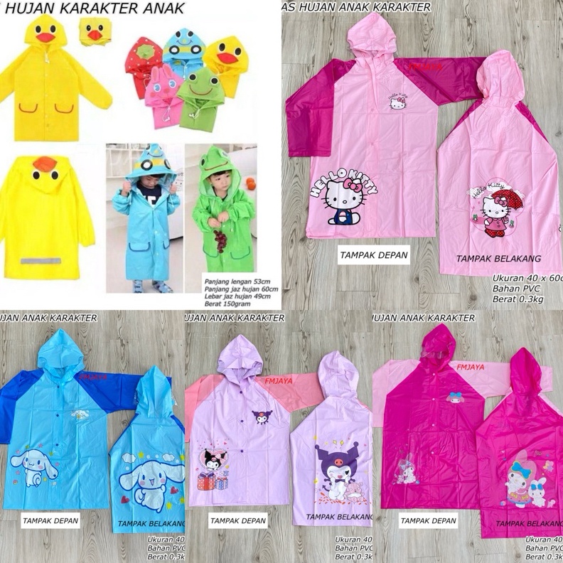 KODE V6C JAS HUJAN ANAK KARAKTER  JAS HUJAN ANAK TERUSAN  JAZ HUJAN ANAK MOTIF SANRIO  MANTEL HUJAN 