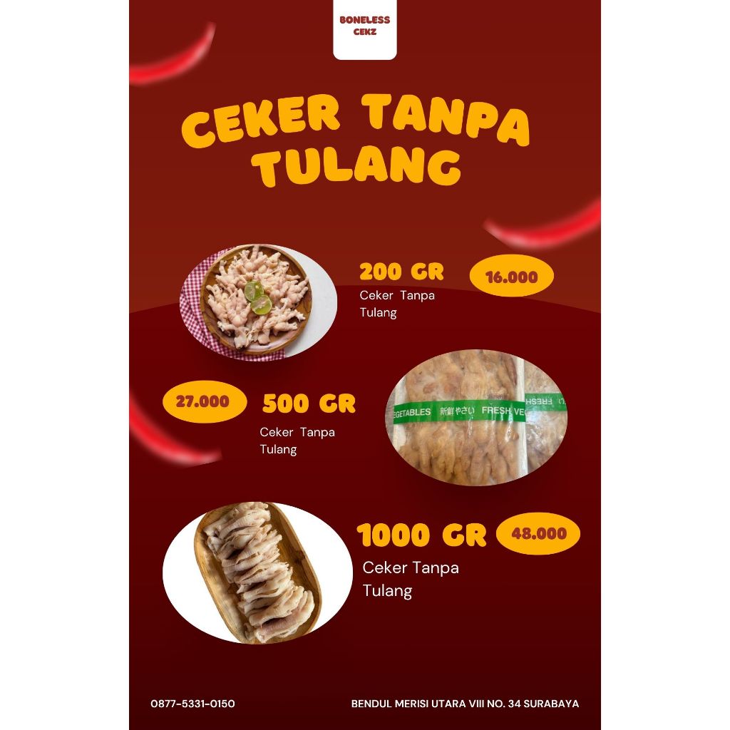 

Boneless Cekz Ceker Tanpa Tulang