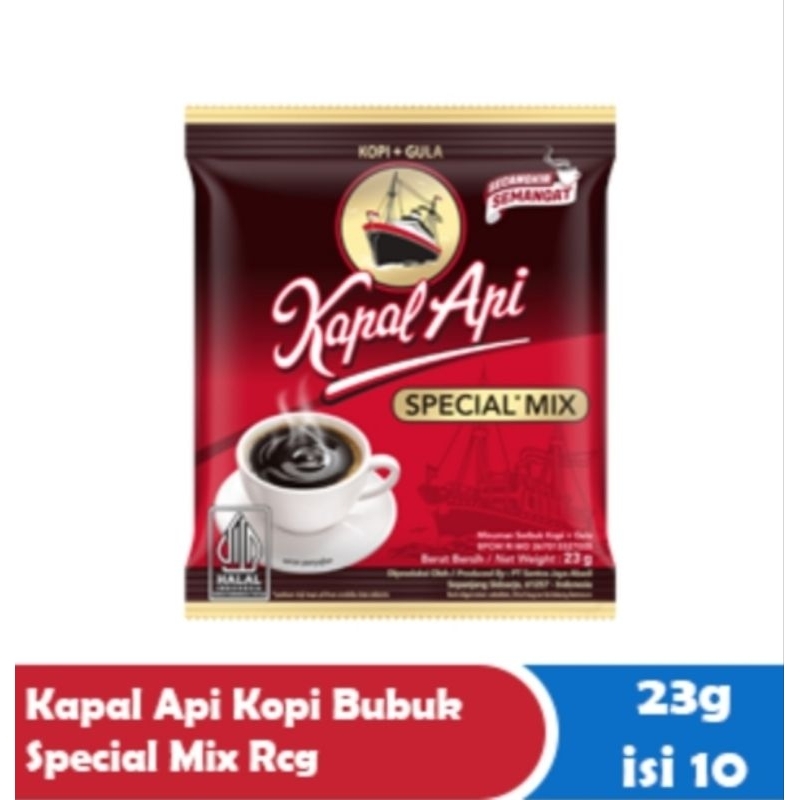 

Kopi Kapal Api Spesial Mix Kopi Bubuk Instan Plus Gula| 1Sachet |1Dus 120x23g