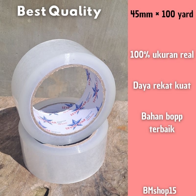 

Lakban Bening 45 mm × 100 yard Tebal Lem Lengket & Ekonomis