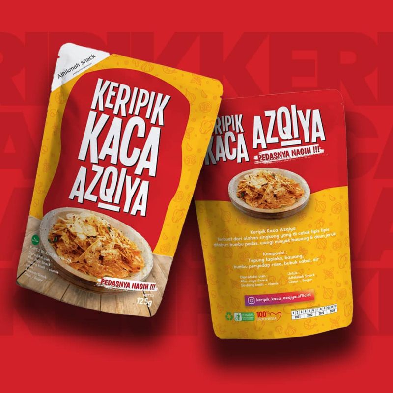 

Kripik kaca AZQIYA paket 2 pcs keripik kaca pedas daun jeruk