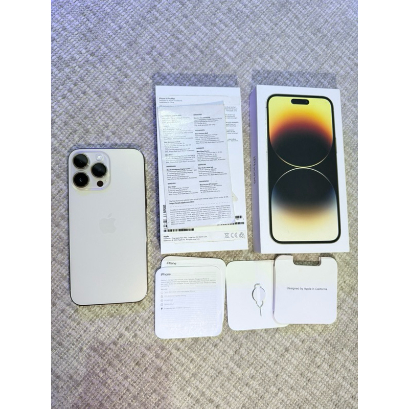 iPhone 14 Pro Max 256 GB Gold ex iBox Fullset Mulus 100% Normal iPhone Second Like New digimap erafo