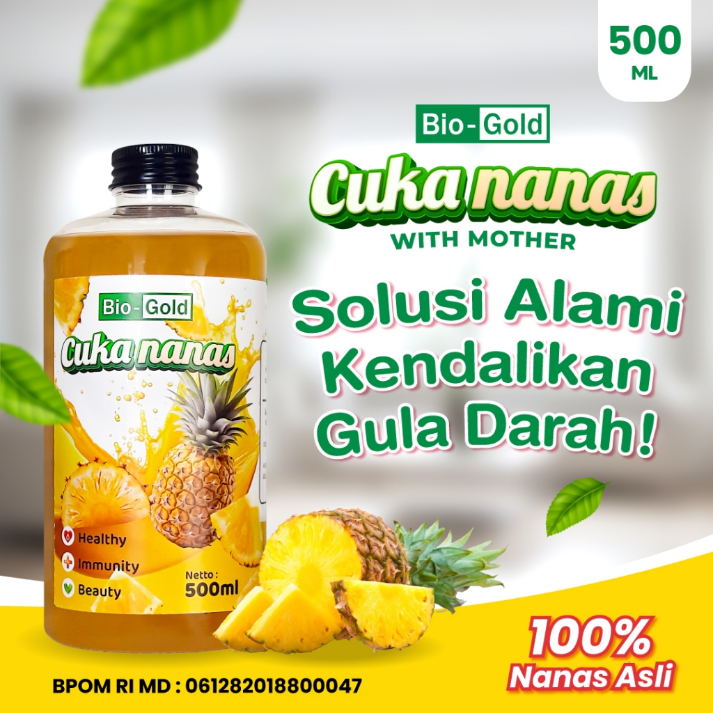 

CUKA NANAS BIO GOLD Organik Murni 100% Asli Diet Keto Membantu Kontrol Gula Darah Original 500 ml