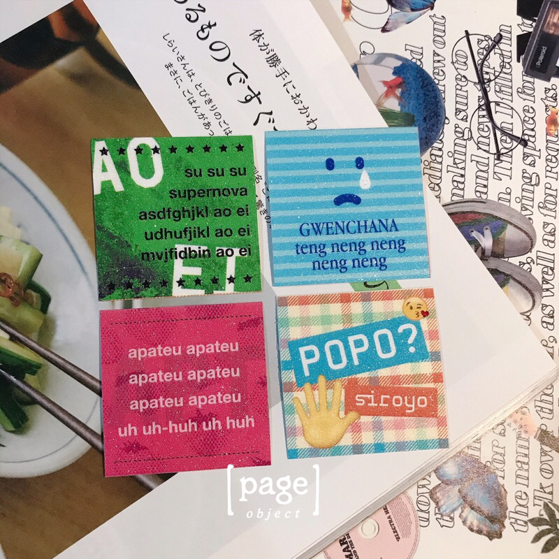 

What Kpopers Says SET of 4 - Sticker Vinyl Glitter