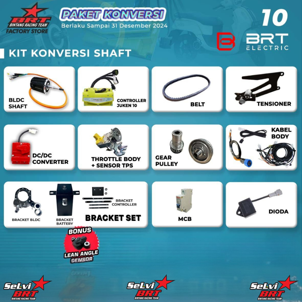 PAKET KONVERSI MOTOR LISTRIK BRT SUPRA / REVO / JUPITER Z1 / VARIO 110 KARBU / BEAT SERIES