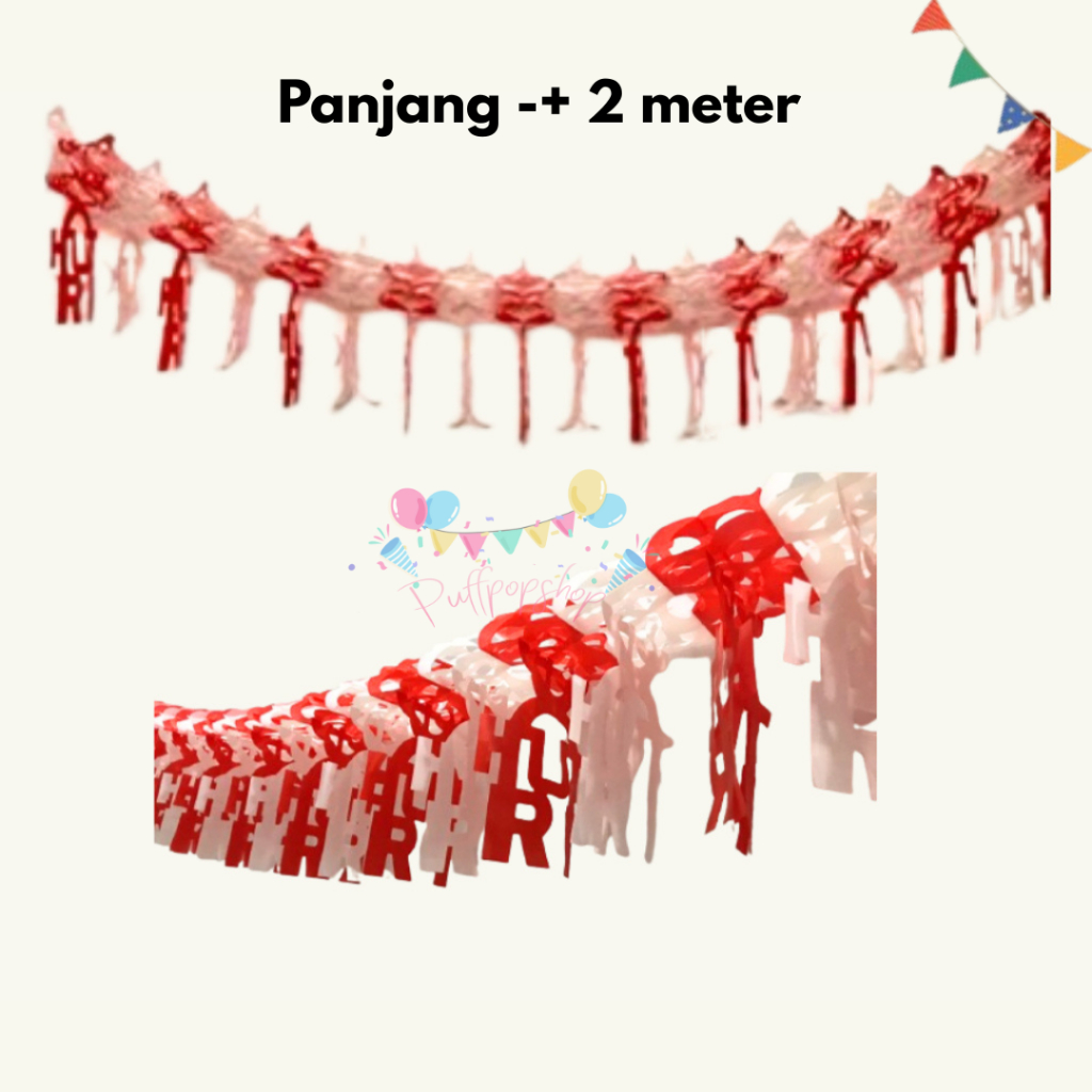 Hiasan Garland Tarik HUT RI / Hiasan Dirgahayu RI