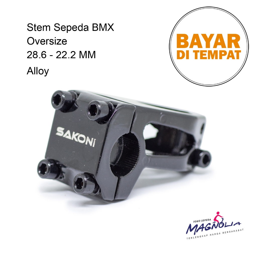 Stem Stang Stir Sepeda BMX 22.2 MM Steel Penjepit Tiang Stir Sepeda Merek Sakoni