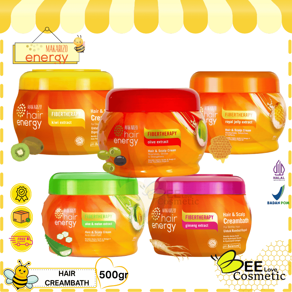 MAKARIZO Fibertherapy Hair Energy Creambath & Scalp Cream 500gr