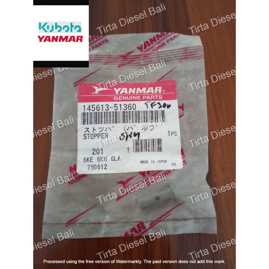 YANMAR STOPPER VALVE BOSPOM TF 300 145613-51360 ORIGINAL