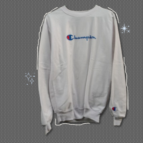 Preloved Atasan Wanita/Champion Sweater Putih Lengan Panjang