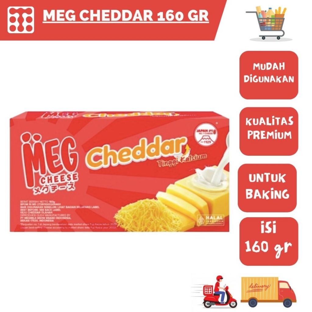 

MEG CHEDDAR KEJU CHEESE UKURAN KEMASAN 160 GRAM