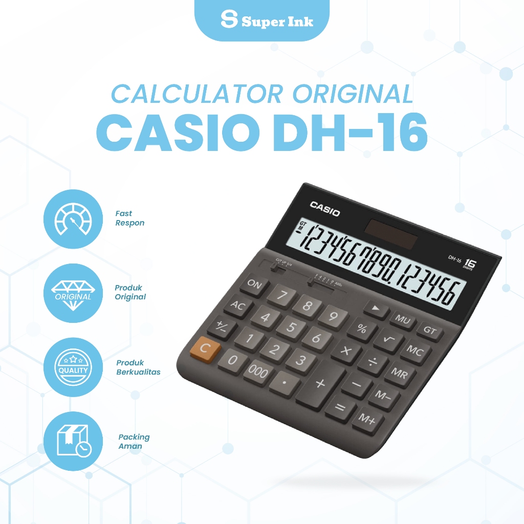 

KALKULATOR CASIO DH 16 ORIGINAL / KALKULATOR 16 DIGIT