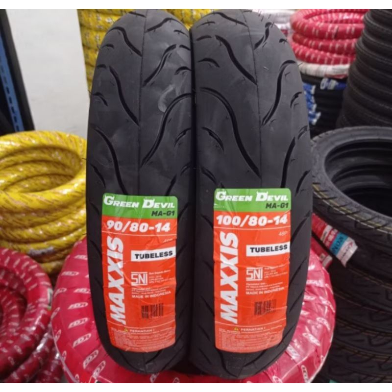 BAN SET MAXXIS GREEN DEVIL NEW VARIO125/BAN KOMPLIT NEW VARIO150/BAN LUAR DEPAN BELAKANG NEW VARIO15
