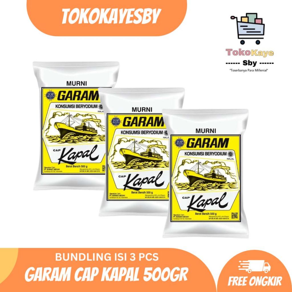 

Garam Cap Kapal 500 gram Bundling isi 3pcs