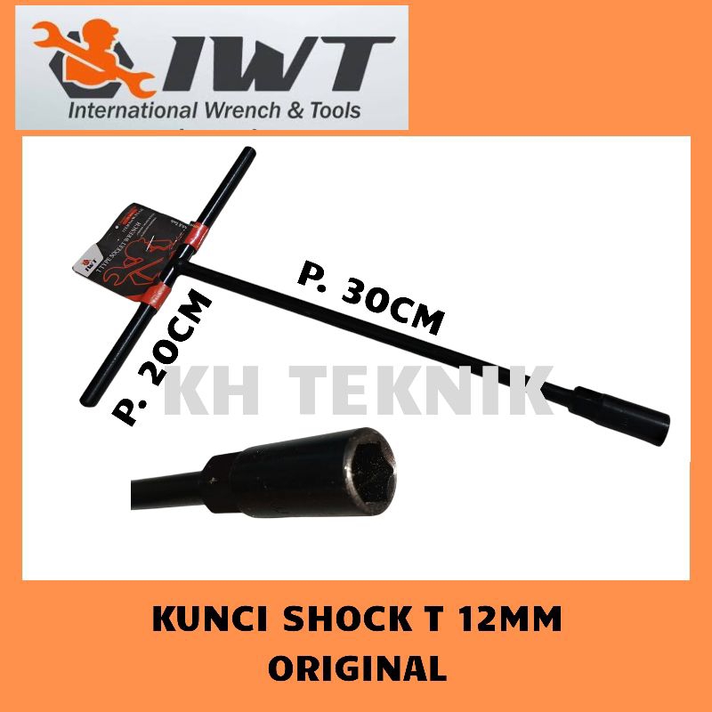 IWT KUNCI SHOCK T HITAM ORIGINAL SIZE 12" MATA 6PT