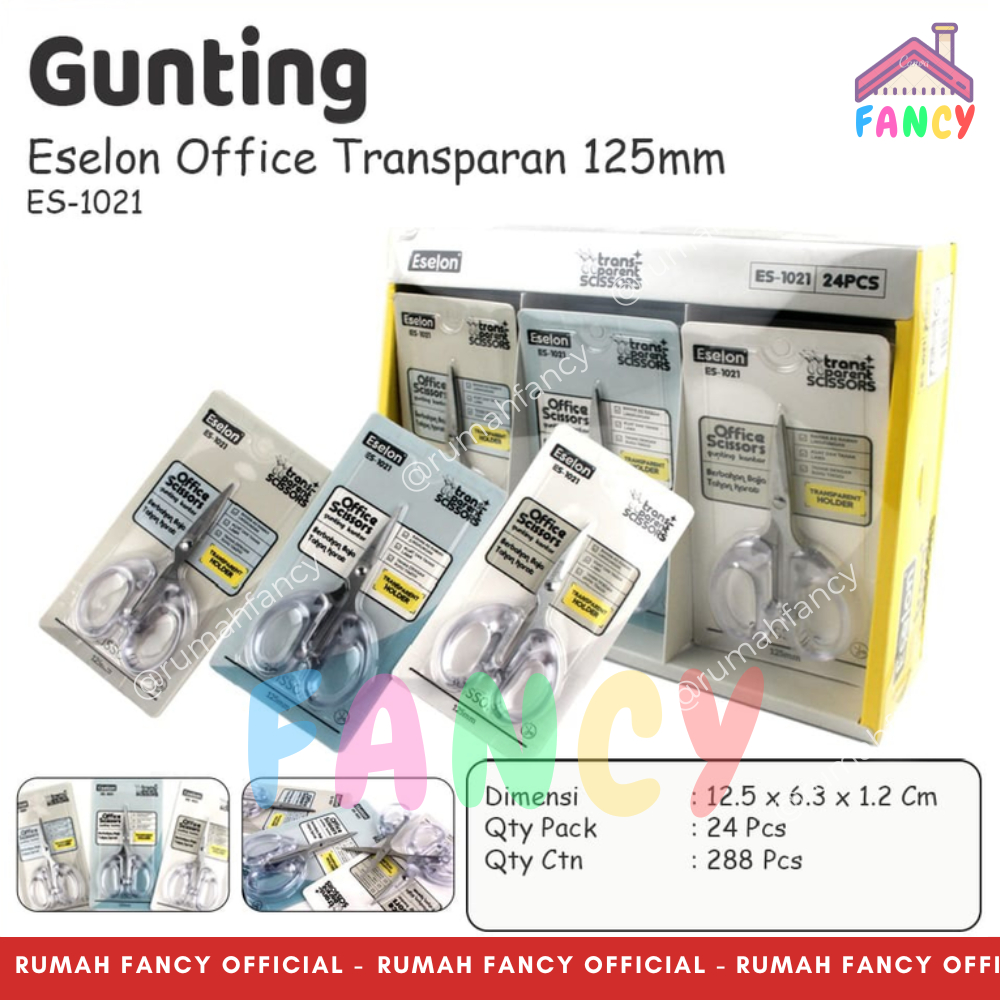 

Gunting OFFICE GAGANG TRANSPARAN 125mm / 155mm / 180mm Gunting Aesthetic Bening Elegan