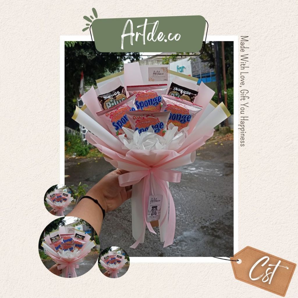 

BUKET SNACK PINK - BUKET SNACK MURAH - BUKET SNACK WISUDA