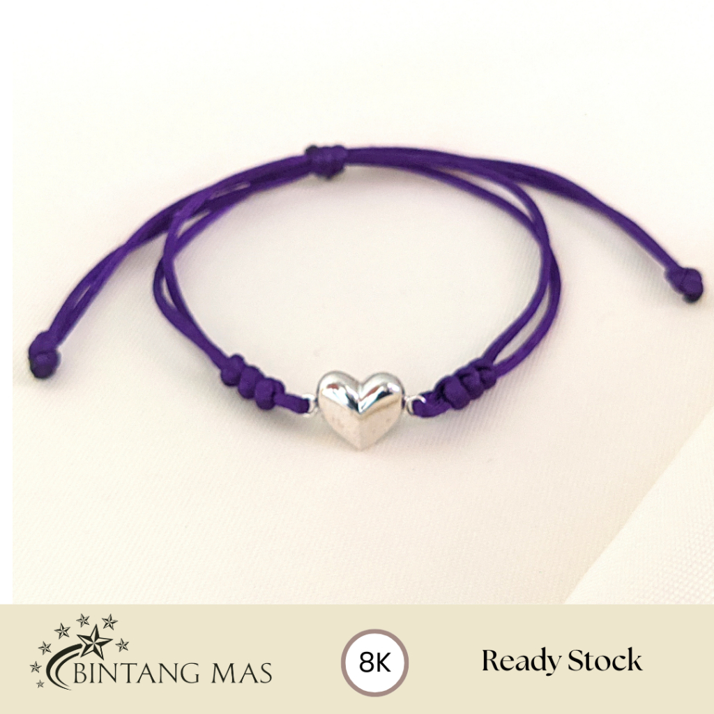 Gelang Tali Variasi Emas Putih Polos Bintang Mas Ngawi