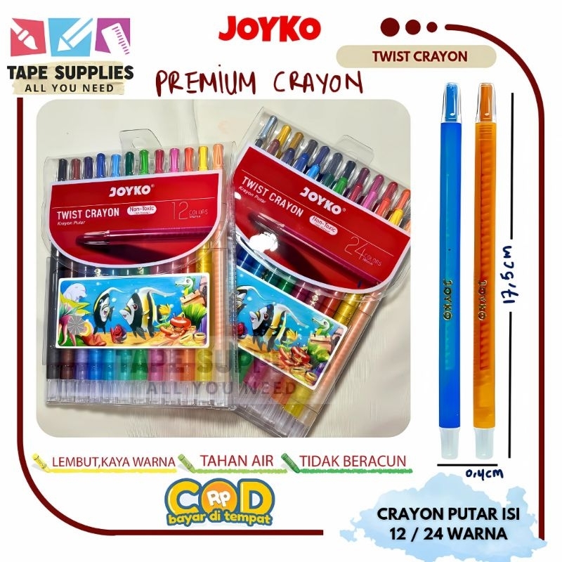 

HJK 12/24 warna Krayon Putar - Twist Crayon JOYKO TWCR