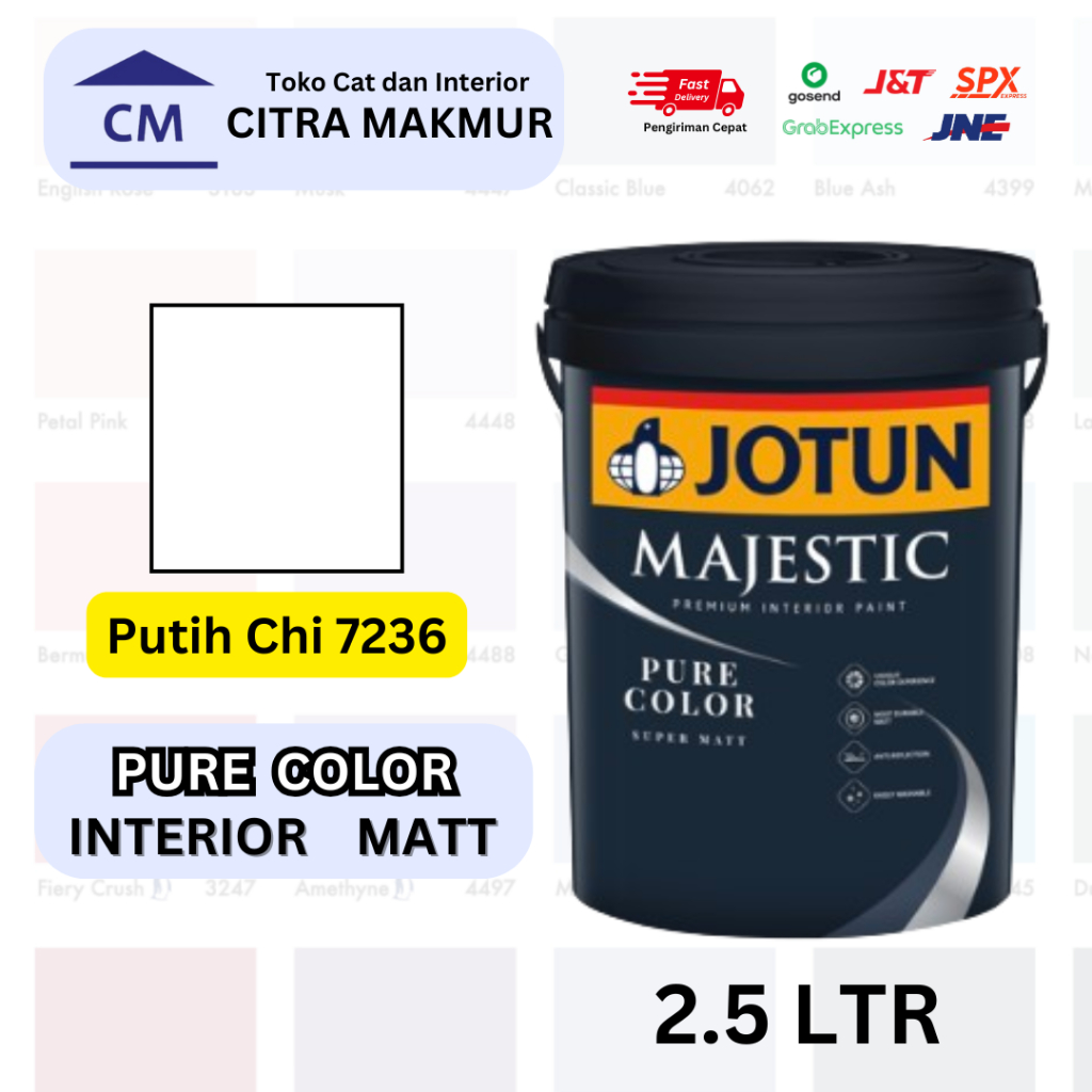 JOTUN Majestic PURE COLOR - 2.5 Ltr | Putih CHI (7236)