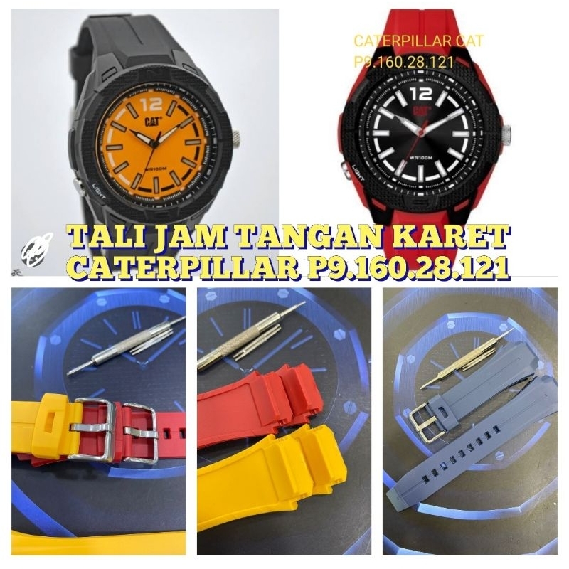 Strap/Tali jam tangan Karet Buat Caterpillar p9.160.28.121
