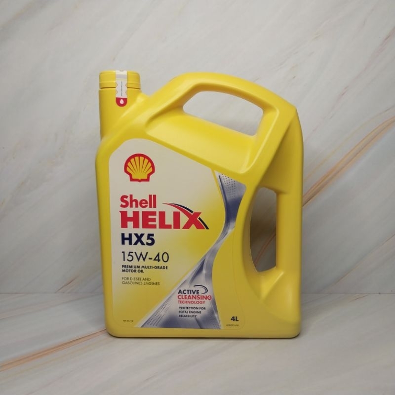 NEW OLI SHELL HELIX OIL MESIN MOBIL HX5 SAE 15W-40 4L BENSIN DIESEL