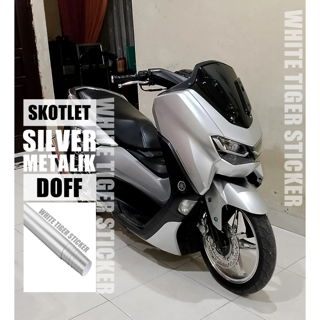 SKOTLET STICKER MOTOR SILVER DOF SKOTLET SILVER METALIK DOFF SCOTLITE SILVER STIKER SILVER SATIN DOF